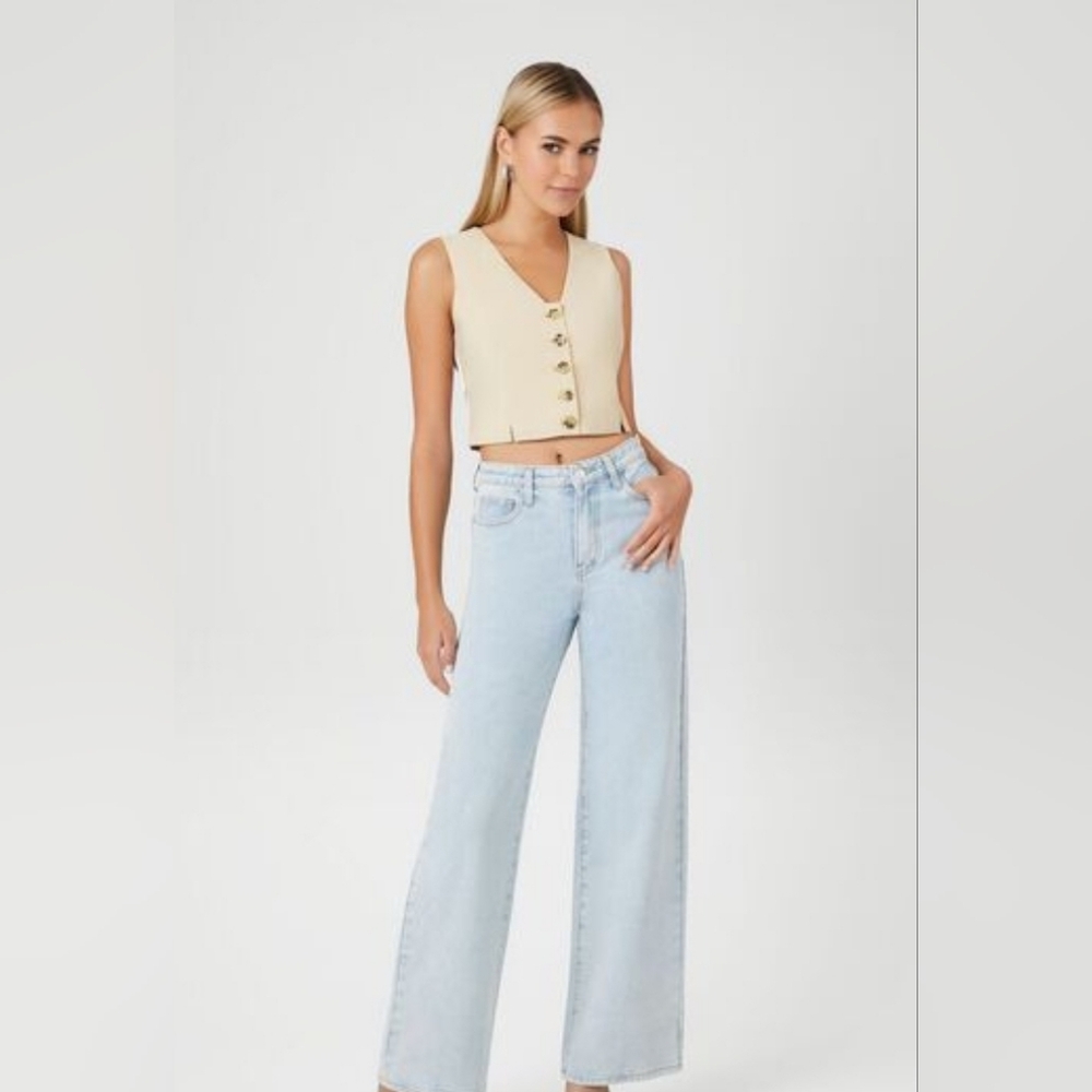 🆕️ Forever 21 V-Neck Cropped Vest Size L - Picture 4 of 6
